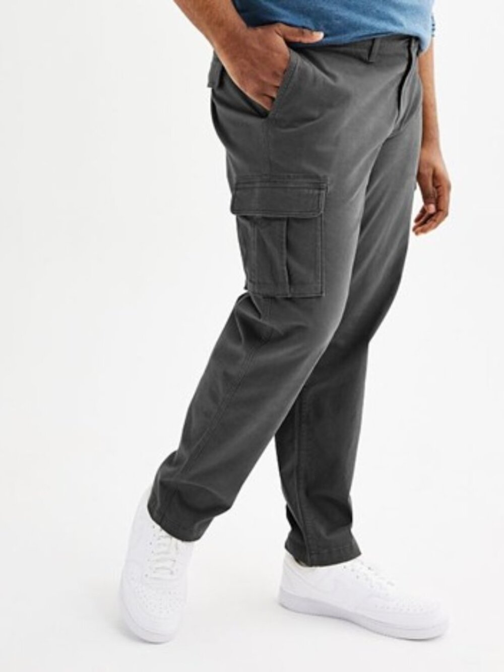 Big & Tall Sonoma Flexwear Straight-Fit Cargo Pants, Size 48 X 29, Gray